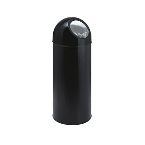 kaiserkraft Push-Mülleimer, Volumen 55 l, verzinkter Innenbehälter, schwarz