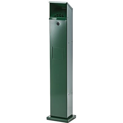 Kombiascher-Säule, Volumen 5 l, BxHxT 180 x 1150 x 150 mm, moosgrün VAR Kombiascher-Säule, Volumen 5 l, BxHxT 180 x 1150 x 150 mm, moosgrün VAR