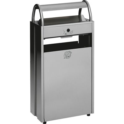 Abfallsammler mit Ascher und Regenschutzdach, Volumen 60 l, BxHxT 480 x 960 x 250 mm, silber VAR Abfallsammler mit Ascher und Regenschutzdach, Volumen 60 l, BxHxT 480 x 960 x 250 mm, silber VAR