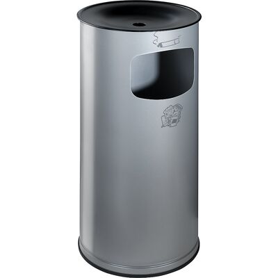 Sicherheits-Kombiascher, Stahlblech, Volumen 44 l, HxØ 710 x 355 mm, silber VAR Sicherheits-Kombiascher, Stahlblech, Volumen 44 l, HxØ 710 x 355 mm, silber VAR