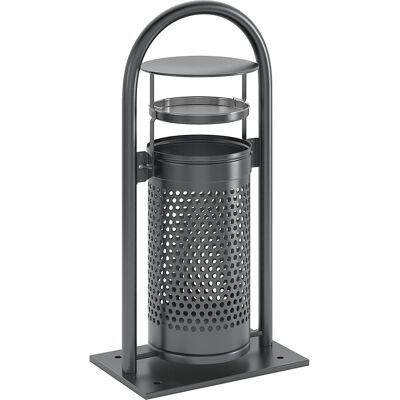 Kombiascher mit Rohrbogen und Dach, Volumen 65 l, BxHxT 580 x 1160 x 380 mm, antiksilber VAR Kombiascher mit Rohrbogen und Dach, Volumen 65 l, BxHxT 580 x 1160 x 380 mm, antiksilber VAR