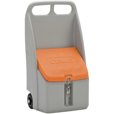 Streuwagen Go-Box, Volumen 70 l, LxBxH 590 x 390 x 1070 mm, grau / orange CEMO Streuwagen Go-Box, Volumen 70 l, LxBxH 590 x 390 x 1070 mm, grau / orange CEMO