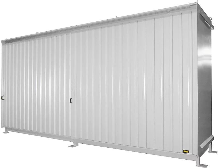 EUROKRAFTpro Gefahrstoff-Regalcontainer Kapazität 12 x 1000-l-IBC/KTC grauweiß