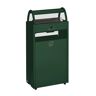 VAR Abfallbehälter mit Ascher, Volumen 60 l, BxHxT 480 x 960 x 250 mm, grün RAL 6005