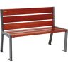 PROCITY Sitzbank SILAOS® aus Holz, mit Rückenlehne, Länge 1200 mm, graphitschwarz, mahagoni