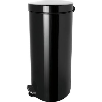 helit Silber Pedalmülleimer - 30L, Stahl, Schwarz/Weiß/Silber helit Silber Pedalmülleimer - 30L, Stahl, Schwarz/Weiß/Silber
