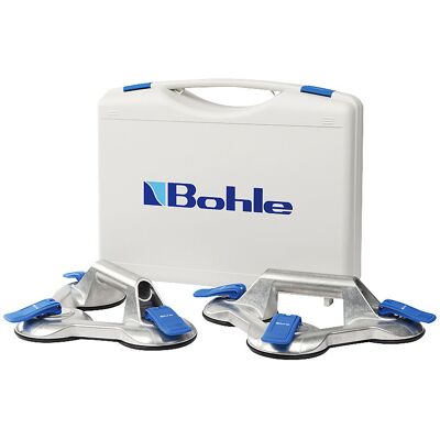 Saugheber VERIBOR® BLUE LINE, VE 2 Stk, 3-Kopf-Alukörper mit Längsgriff, Tragfähigkeit 100 kg, Scheiben-Ø 120 mm, ab 4 VE Bohle Saugheber VERIBOR® BLUE LINE, VE 2 Stk, 3-Kopf-Alukörper mit Längsgriff, Tragfähigkeit 100 kg, Scheiben-Ø 120 mm, ab 4 VE Bohle