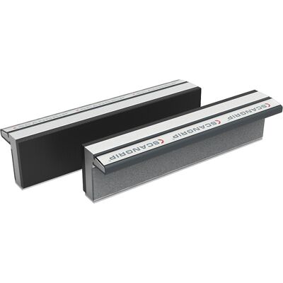 Magnet-Schraubstockbacken, aus gehärtetem Aluminium mit Gummiauflage, 1 Paar, Backenbreite 125 mm SCANGRIP Magnet-Schraubstockbacken, aus gehärtetem Aluminium mit Gummiauflage, 1 Paar, Backenbreite 125 mm SCANGRIP