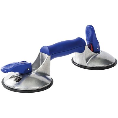 Saugheber VERIBOR® BLUE LINE, 2-Kopf-Alukörper, Tragfähigkeit 60 kg, Scheiben-Ø 120 mm, ab 4 Stk Bohle Saugheber VERIBOR® BLUE LINE, 2-Kopf-Alukörper, Tragfähigkeit 60 kg, Scheiben-Ø 120 mm, ab 4 Stk Bohle
