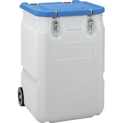 Gefahrstoff-Sammelbehälter Mobil-Box, Volumen 250 l, LxBxH 600 x 600 x 890 mm, blau CEMO Gefahrstoff-Sammelbehälter Mobil-Box, Volumen 250 l, LxBxH 600 x 600 x 890 mm, blau CEMO