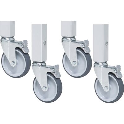 Rollensatz mit Expander, Tragfähigkeit 450 kg, 4 Lenkrollen mit Feststeller RAU Rollensatz mit Expander, Tragfähigkeit 450 kg, 4 Lenkrollen mit Feststeller RAU