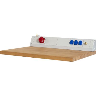 Medienkanal für Industrie-Arbeitsplätze, 3 Steckdosen 230 V, 1 Steckdose CEE 400V, 1 x Druckluft, Breite 1000 mm, CH RAU Medienkanal für Industrie-Arbeitsplätze, 3 Steckdosen 230 V, 1 Steckdose CEE 400V, 1 x Druckluft, Breite 1000 mm, CH RAU