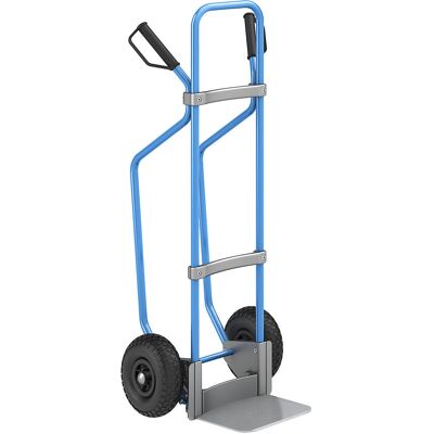 Sackkarre mit Kufen, blau, Schaufel-BxT 280 x 250 mm, verzinkt, Luftbereifung, ab 5 Stk eurokraft pro Sackkarre mit Kufen, blau, Schaufel-BxT 280 x 250 mm, verzinkt, Luftbereifung, ab 5 Stk eurokraft pro