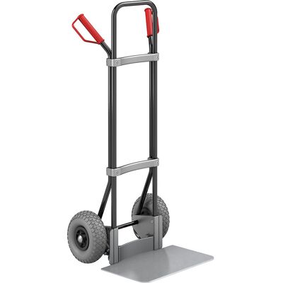 Sackkarre, schwarz, Schaufel-BxT 450 x 350 mm, verzinkt, PU-Bereifung, ab 5 Stk eurokraft pro Sackkarre, schwarz, Schaufel-BxT 450 x 350 mm, verzinkt, PU-Bereifung, ab 5 Stk eurokraft pro