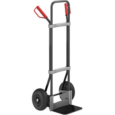 Sackkarre, schwarz, Schaufel-BxT 280 x 250 mm, schwarz, Luftbereifung, ab 5 Stk eurokraft pro Sackkarre, schwarz, Schaufel-BxT 280 x 250 mm, schwarz, Luftbereifung, ab 5 Stk eurokraft pro