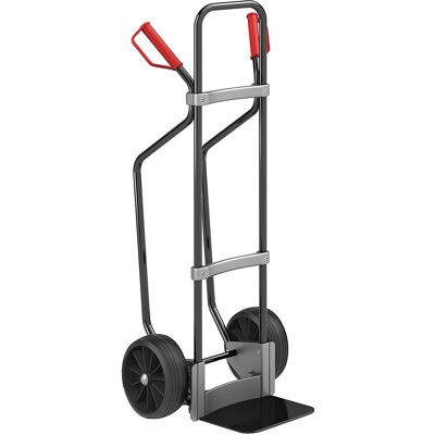 Sackkarre mit Kufen, schwarz, Schaufel-BxT 280 x 250 mm, schwarz, Vollgummibereifung, ab 5 Stk eurokraft pro Sackkarre mit Kufen, schwarz, Schaufel-BxT 280 x 250 mm, schwarz, Vollgummibereifung, ab 5 Stk eurokraft pro