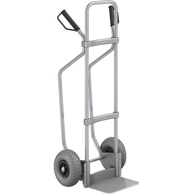 Sackkarre mit Kufen, verzinkt, Schaufel-BxT 280 x 250 mm, verzinkt, PU-Bereifung, ab 5 Stk eurokraft pro Sackkarre mit Kufen, verzinkt, Schaufel-BxT 280 x 250 mm, verzinkt, PU-Bereifung, ab 5 Stk eurokraft pro