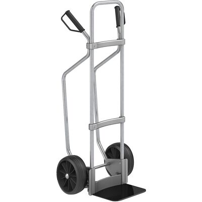 Sackkarre mit Kufen, verzinkt, Schaufel-BxT 280 x 250 mm, schwarz, Vollgummibereifung, ab 5 Stk eurokraft pro Sackkarre mit Kufen, verzinkt, Schaufel-BxT 280 x 250 mm, schwarz, Vollgummibereifung, ab 5 Stk eurokraft pro