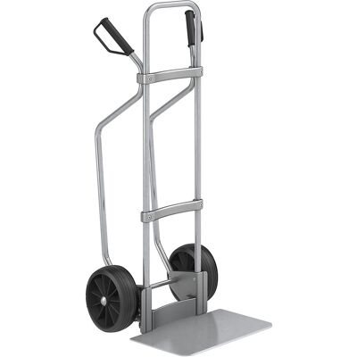 Sackkarre mit Kufen, verzinkt, Schaufel-BxT 450 x 350 mm, verzinkt, Vollgummibereifung, ab 5 Stk eurokraft pro Sackkarre mit Kufen, verzinkt, Schaufel-BxT 450 x 350 mm, verzinkt, Vollgummibereifung, ab 5 Stk eurokraft pro