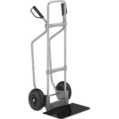 Sackkarre mit Kufen, verzinkt, Schaufel-BxT 450 x 350 mm, schwarz, Luftbereifung, ab 5 Stk eurokraft pro Sackkarre mit Kufen, verzinkt, Schaufel-BxT 450 x 350 mm, schwarz, Luftbereifung, ab 5 Stk eurokraft pro