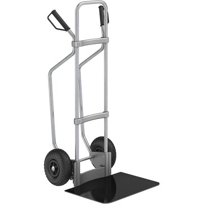 Sackkarre mit Kufen, verzinkt, Schaufel-BxT 450 x 500 mm, schwarz, Luftbereifung, ab 5 Stk eurokraft pro Sackkarre mit Kufen, verzinkt, Schaufel-BxT 450 x 500 mm, schwarz, Luftbereifung, ab 5 Stk eurokraft pro