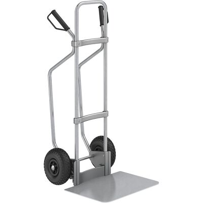 Sackkarre mit Kufen, verzinkt, Schaufel-BxT 450 x 500 mm, verzinkt, Luftbereifung, ab 5 Stk eurokraft pro Sackkarre mit Kufen, verzinkt, Schaufel-BxT 450 x 500 mm, verzinkt, Luftbereifung, ab 5 Stk eurokraft pro