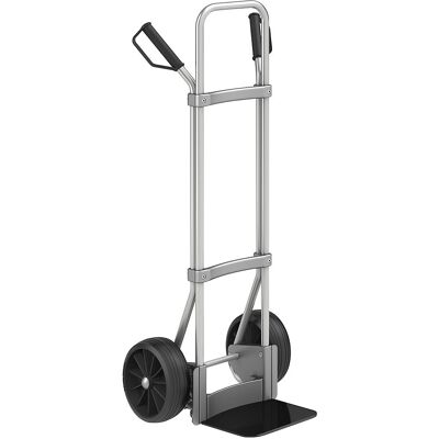 Aluminium-Sackkarre, Schaufel-BxT 280 x 250 mm, schwarz, Vollgummibereifung, ab 5 Stk eurokraft pro Aluminium-Sackkarre, Schaufel-BxT 280 x 250 mm, schwarz, Vollgummibereifung, ab 5 Stk eurokraft pro