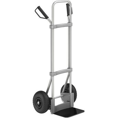 Aluminium-Sackkarre, Schaufel-BxT 280 x 250 mm, schwarz, Luftbereifung, ab 5 Stk eurokraft pro Aluminium-Sackkarre, Schaufel-BxT 280 x 250 mm, schwarz, Luftbereifung, ab 5 Stk eurokraft pro