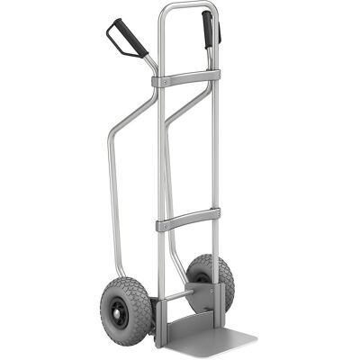 Aluminium-Sackkarre mit Kufen, Schaufel-BxT 280 x 250 mm, Alu, PU-Bereifung, ab 5 Stk eurokraft pro Aluminium-Sackkarre mit Kufen, Schaufel-BxT 280 x 250 mm, Alu, PU-Bereifung, ab 5 Stk eurokraft pro
