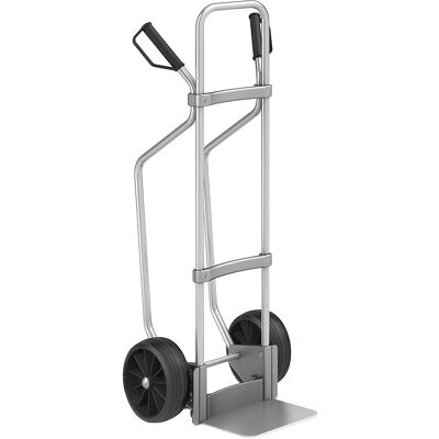 Aluminium-Sackkarre mit Kufen, Schaufel-BxT 280 x 250 mm, Alu, Vollgummibereifung, ab 5 Stk eurokraft pro Aluminium-Sackkarre mit Kufen, Schaufel-BxT 280 x 250 mm, Alu, Vollgummibereifung, ab 5 Stk eurokraft pro