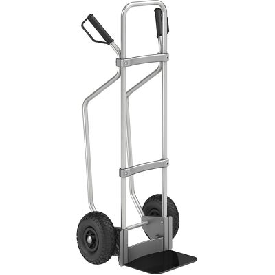 Aluminium-Sackkarre mit Kufen, Schaufel-BxT 280 x 250 mm, schwarz, Luftbereifung, ab 5 Stk eurokraft pro Aluminium-Sackkarre mit Kufen, Schaufel-BxT 280 x 250 mm, schwarz, Luftbereifung, ab 5 Stk eurokraft pro