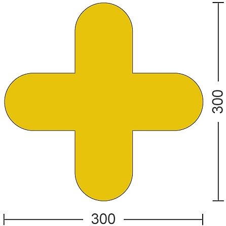 PVC-Bodenmarkierungen Typ Kreuz, VE 50 Stk LxB 300 x 300 mm