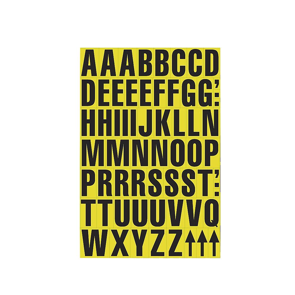 DIN-A4-Bogen mit Schriftzeichen magnetische Buchstaben, VE 2 Stk Untergrund gelb