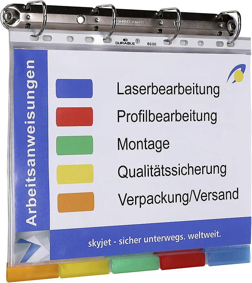 4fach-Ringmechanikset DIN A4 inkl. 5 Register farbgemischt