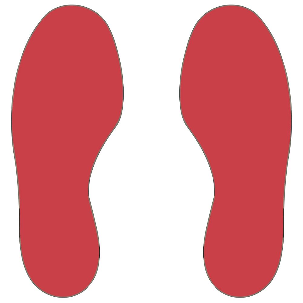 PVC-Bodenmarkierungen Füße, 5 rechte / 5 linke, VE 10 Stk rot