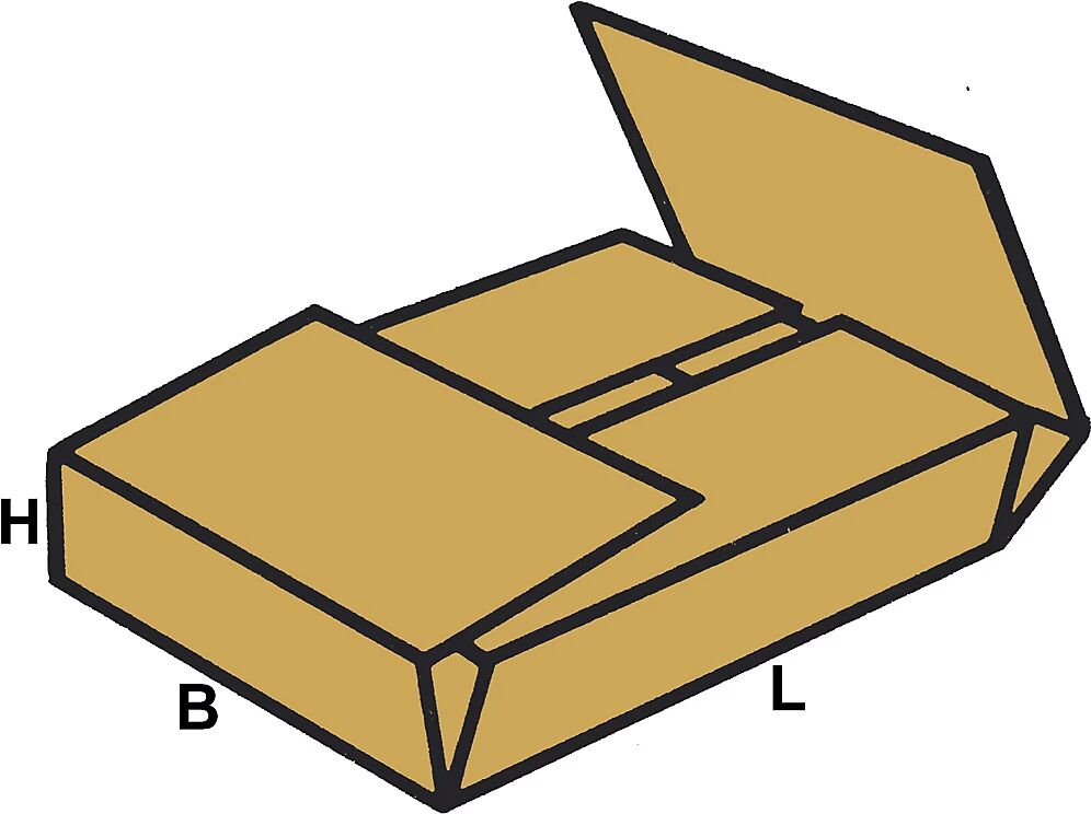 Versandboxen zum Einschlagen, FEFCO 0402 aus 2-welliger Pappe Innenmaße 105 x 74 x 100 mm, VE 100 Stk