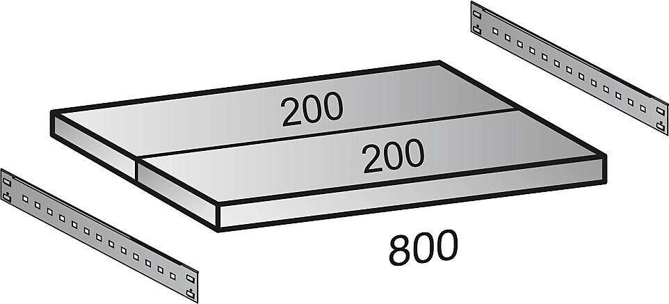 Fachboden für CLEANA-Steckregal Bodenbreite 800 mm Tiefe 400 mm