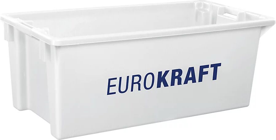 EUROKRAFTpro Drehstapelbehälter aus lebensmittelechtem Polypropylen Inhalt 70 Liter, VE 2 Stk Wände und Boden geschlossen, natur