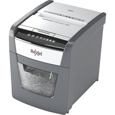 Aktenvernichter Optimum AutoFeed+ 50X, Auffangvolumen 20 l, Partikel, 6 Blatt Rexel Aktenvernichter Optimum AutoFeed+ 50X, Auffangvolumen 20 l, Partikel, 6 Blatt Rexel