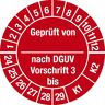 kaiserkraft Geprüft von/nach DGUV, Dokumentenfolie, Ø 25 mm, VE 10 Stk, 24 - 29, rot