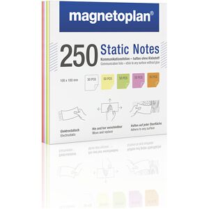 Static Notes Haftnotizen, VE 250 Stk, farbig sortiert, HxB 100 x 100 mm, ab 10 VE magnetoplan Static Notes Haftnotizen, VE 250 Stk, farbig sortiert, HxB 100 x 100 mm, ab 10 VE magnetoplan