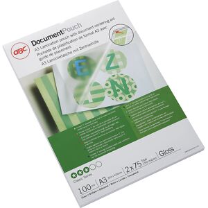 Laminierfolie glänzend, Folienstärke 75 µm, VE 100 Stk, für Format A3 GBC Laminierfolie glänzend, Folienstärke 75 µm, VE 100 Stk, für Format A3 GBC