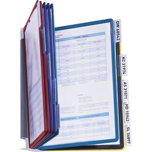 Wandhalter-Komplett-Set, 10 Klarsichttafeln DIN A4, mit Aufsteckreitern, VE 2 Stk DURABLE Wandhalter-Komplett-Set, 10 Klarsichttafeln DIN A4, mit Aufsteckreitern, VE 2 Stk DURABLE