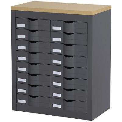 Sortierstation, mit Schubladen, 2 Reihen, 16 Schubladen, anthrazit Paperflow Sortierstation, mit Schubladen, 2 Reihen, 16 Schubladen, anthrazit Paperflow