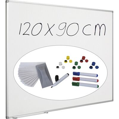 Whiteboard-Set Economy, Stahlblech, lackiert, BxH 1200 x 900 mm eurokraft pro Whiteboard-Set Economy, Stahlblech, lackiert, BxH 1200 x 900 mm eurokraft pro