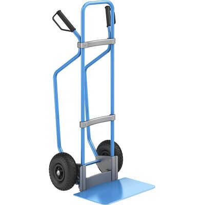 Sackkarre mit Kufen, blau, Schaufel-BxT 450 x 350 mm, blau, Luftbereifung, ab 5 Stk eurokraft pro Sackkarre mit Kufen, blau, Schaufel-BxT 450 x 350 mm, blau, Luftbereifung, ab 5 Stk eurokraft pro