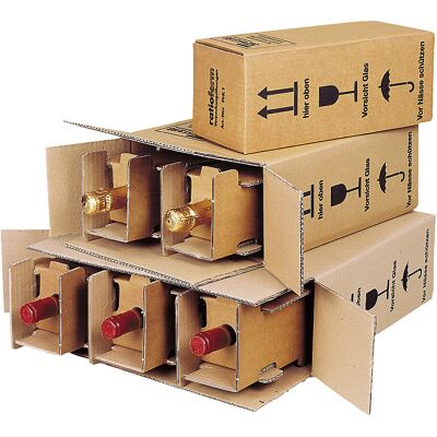 Kaiserkraft Flaschenkarton - 0,75-1L - Für 1 Flasche - Wellpappe Kaiserkraft Flaschenkarton - 0,75-1L - Für 1 Flasche - Wellpappe