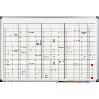 Jahresplaner Premium, Monatsplaner, magnetisch, BxH 900 x 600 mm, vertikale Einteilung Legamaster Jahresplaner Premium, Monatsplaner, magnetisch, BxH 900 x 600 mm, vertikale Einteilung Legamaster