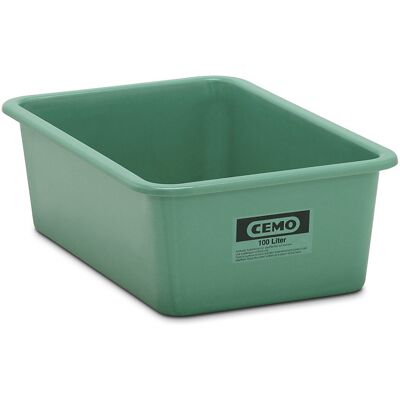 Großbehälter aus GfK, Inhalt 100 l, LxBxH 872 x 571 x 284 mm, grün CEMO Großbehälter aus GfK, Inhalt 100 l, LxBxH 872 x 571 x 284 mm, grün CEMO