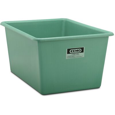 Großbehälter aus GfK, Inhalt 1100 l, LxBxH 1620 x 1190 x 800 mm, grün CEMO Großbehälter aus GfK, Inhalt 1100 l, LxBxH 1620 x 1190 x 800 mm, grün CEMO